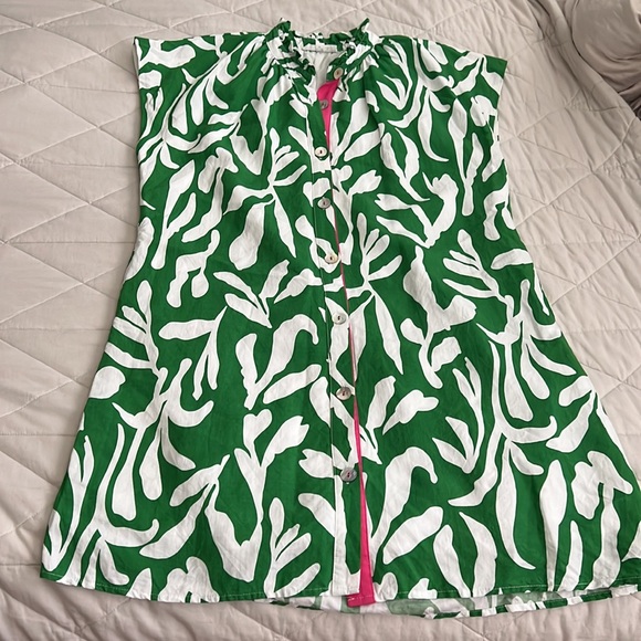 THML Avara Women's Trish Dress size medium Kelly green and pink - Picture 6 of 16